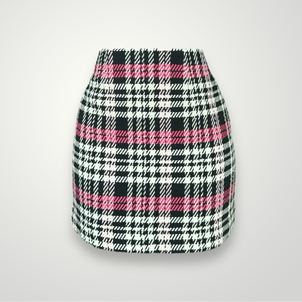 L’agence Pink White & Black Houndstooth Mini Skirt 🎀